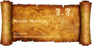 Novák Norina névjegykártya
